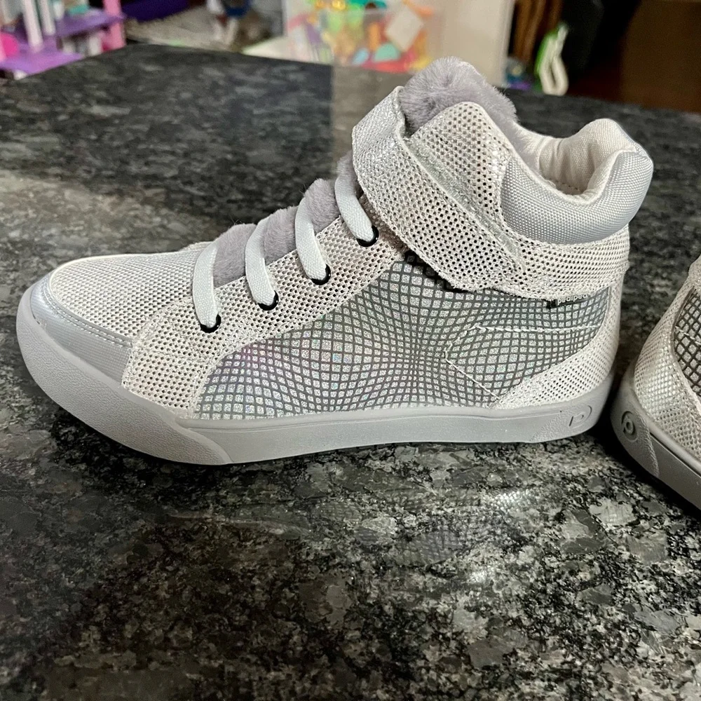 Pediped Logan Flex Silver Hi Tops Big Girl Sz 3.5 NIB - Picture 11 of 14